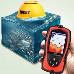 Echosonda wędkarska bezprzewodowa na wędkę łódź zanętową lucky 100m alarm - miniatura 10