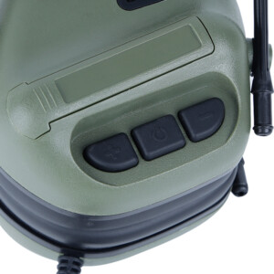 Słuchawki wojskowe militarne taktyczne profesjonalne zielone mikrofon - miniatura 7