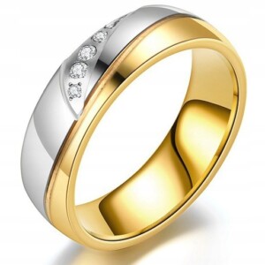 Piękna obrączka ślubna pierścionek 316l stal r.25