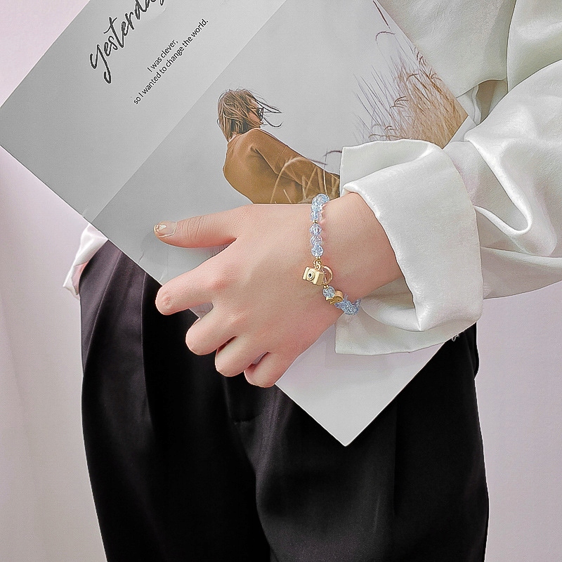 Bransoletka charms kryształy królik kamera 105 - obrazek 3