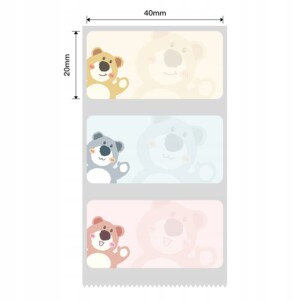 Niimbot etykiety naklejki 40*20mm miśki 320szt do b21/b3s/b1 oryginalne - miniatura 2