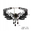 Choker koronkowy haft czarny naszyjnik gothic ch07 - miniatura 4