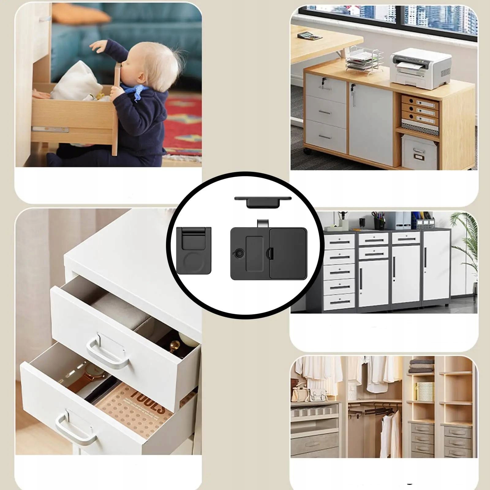 Zamek do szafy sejf nfc uniwersalny meblowy szuflada dokumenty bezpieczny - obrazek 11