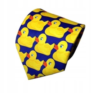Szeroki krawat w kaczuszki kaczki standardowy himym wielokolorowy - miniatura 3