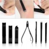 Zestaw do manicure pedicure twarzy podróżny 18 szt xxl czarny cążki etui - miniatura 8