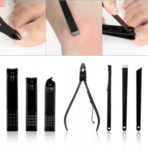 Zestaw do manicure pedicure twarzy podróżny 18 szt xxl czarny cążki etui - miniatura 8