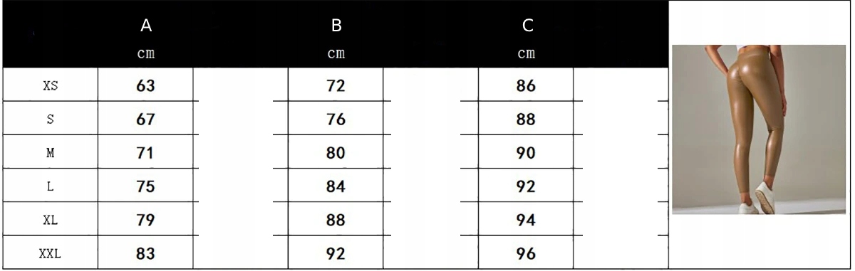 Legginsy modne wysoki stan modelujące eko skóra z marszczeniem czarne r.m - zdjęcie 12