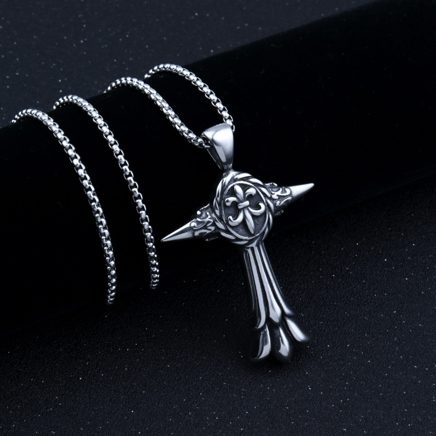 Naszyjnik srebrny łańcuszek krzyż hufiec 317 - obrazek 3