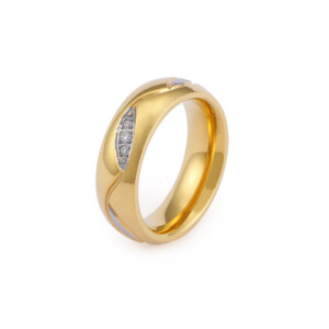 Piękna pierścionek obrączka cyrkonie 316l r.19 - miniatura 2