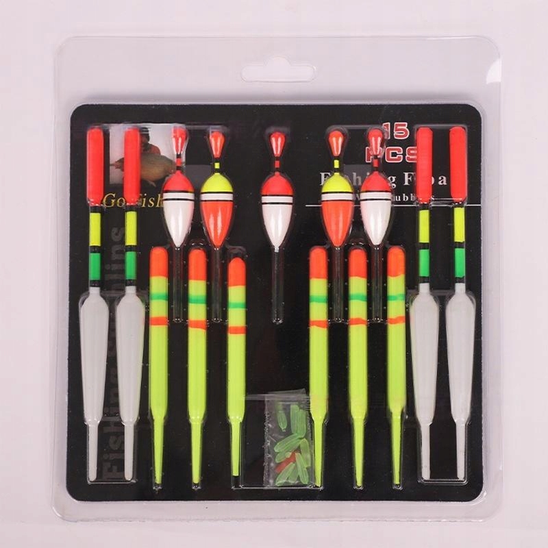 Zestaw spławików wędkarskich 15 sztuk na jeziora rzeki stawy uniwersalne - obrazek 9