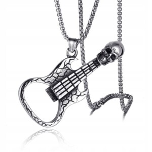 Naszyjnik metal czacha gitara muzyk artysta 376 - miniatura 2