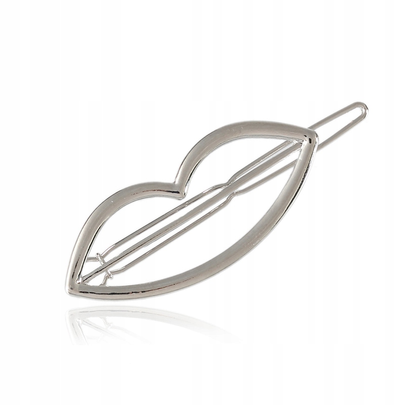 Spinka do włosow metalowa srebrna stal piękna z01