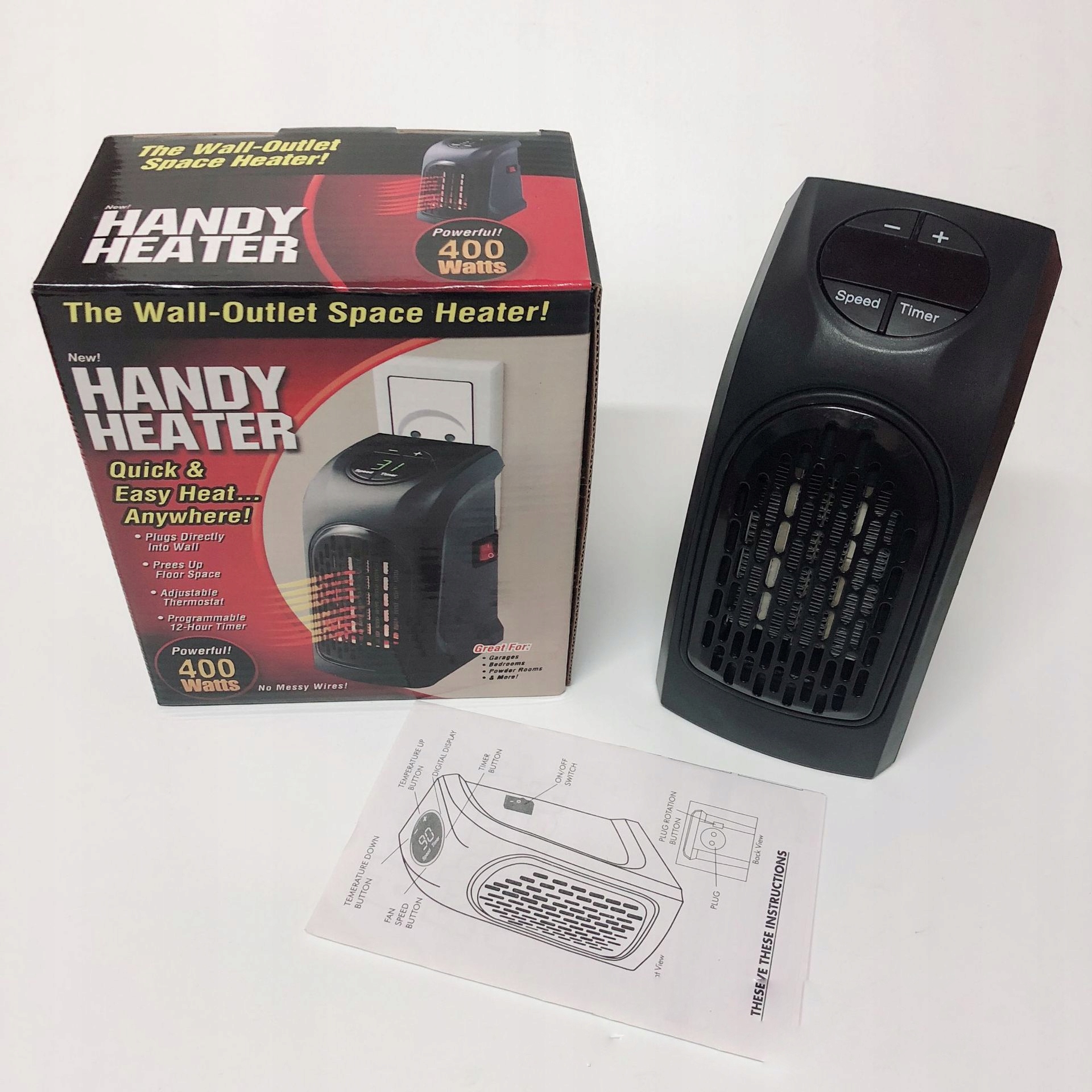Grzejnik ścienny mini termowentylator 400w + pilot - zdjęcie 4
