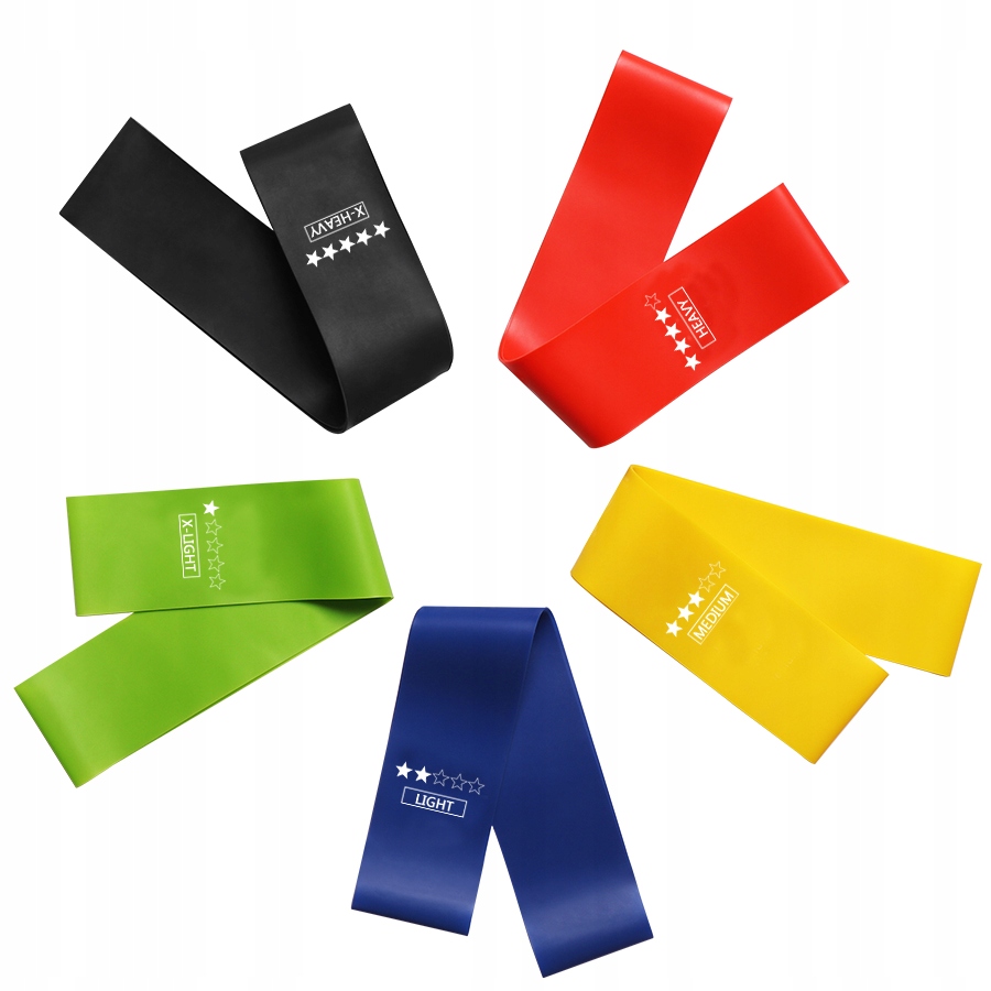 Zestaw 5 gum do ćwiczeń taśmy oporowe band fitness - obrazek 2