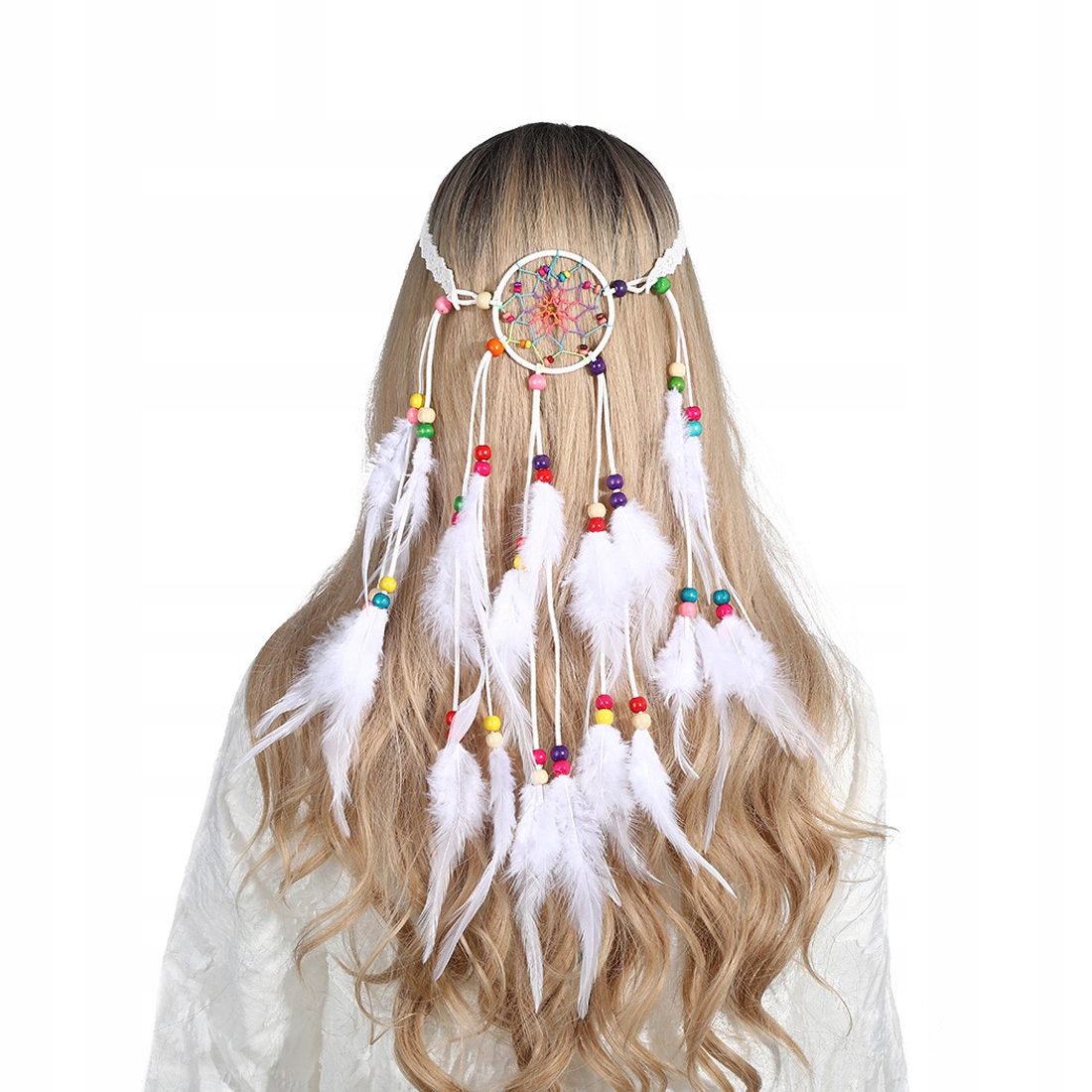 Pióropusz opaska do włosów piórka łapacz snów a15