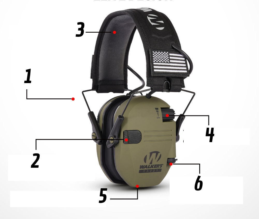 Walkers ochronniki słuchu aktywne razor slim fat strzeleckie + flaga polski - obrazek 4
