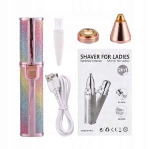 Zestaw trymer depilator do nosa brwi ciała maszynka szczoteczka 2 w 1 usb - miniatura 3