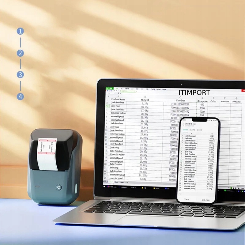 Niimbot b1 drukarka termiczna naklejki bluetooth zielono biała nowa +rolka - obrazek 14