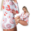 Piżama damska prezent na walentynki dla dziewczyny body donut pączki m - miniatura 1