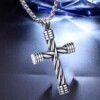 Naszyjnik srebrny stal łańcuszek krzyżyk 308 - miniatura 3