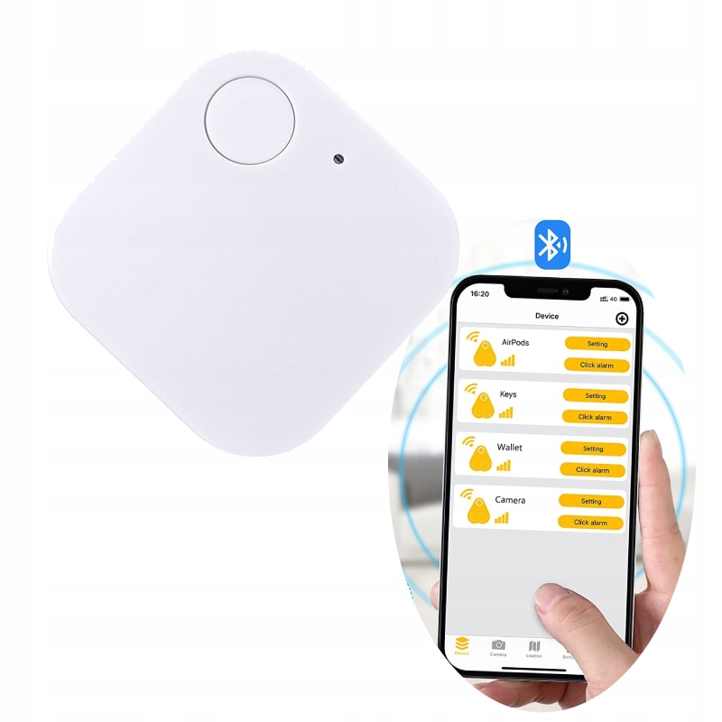 Lokalizator bluetooth kluczy dziecka przedmiotów telefon iphone biały