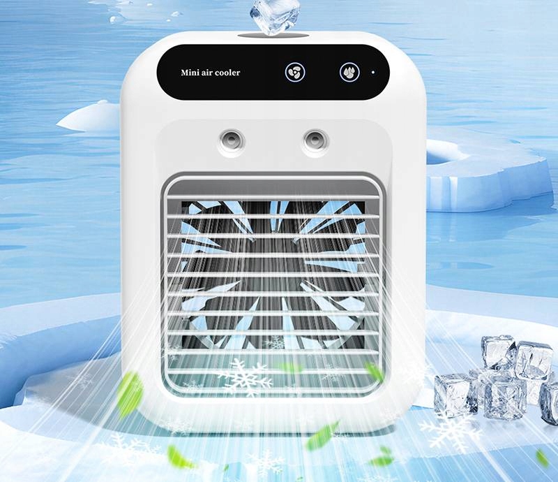 Mini klimatyzer wentylator nawilżacz 500ml powietrza 3w1 chłodzenie cichy - zdjęcie 5