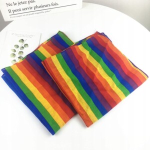 Opaska na rękę chusta na włosy bandana tęczowa lgbt tęcza pride rainbow - miniatura 6