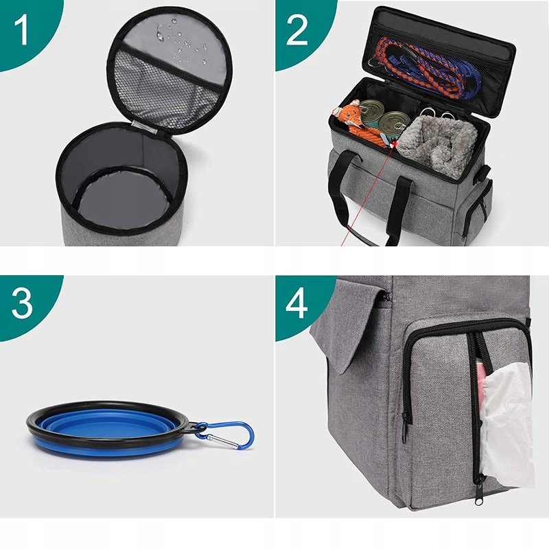 Torba podróżna dla zwierząt organizer dla psa kota na wycieczki komplet xxl - obrazek 5