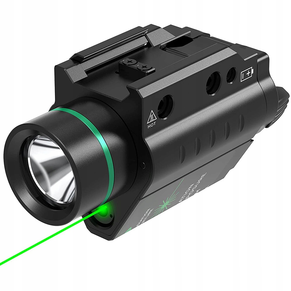 Latarka laser zielony 1000lm celownik do pistoletu asg glock broń picatinny