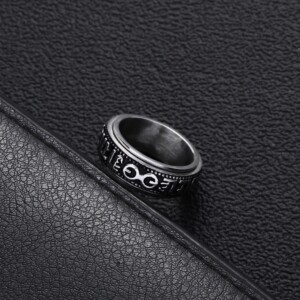 Pierścień sygnet tybetański mnicha z mantrą srebrny 473 - miniatura 2