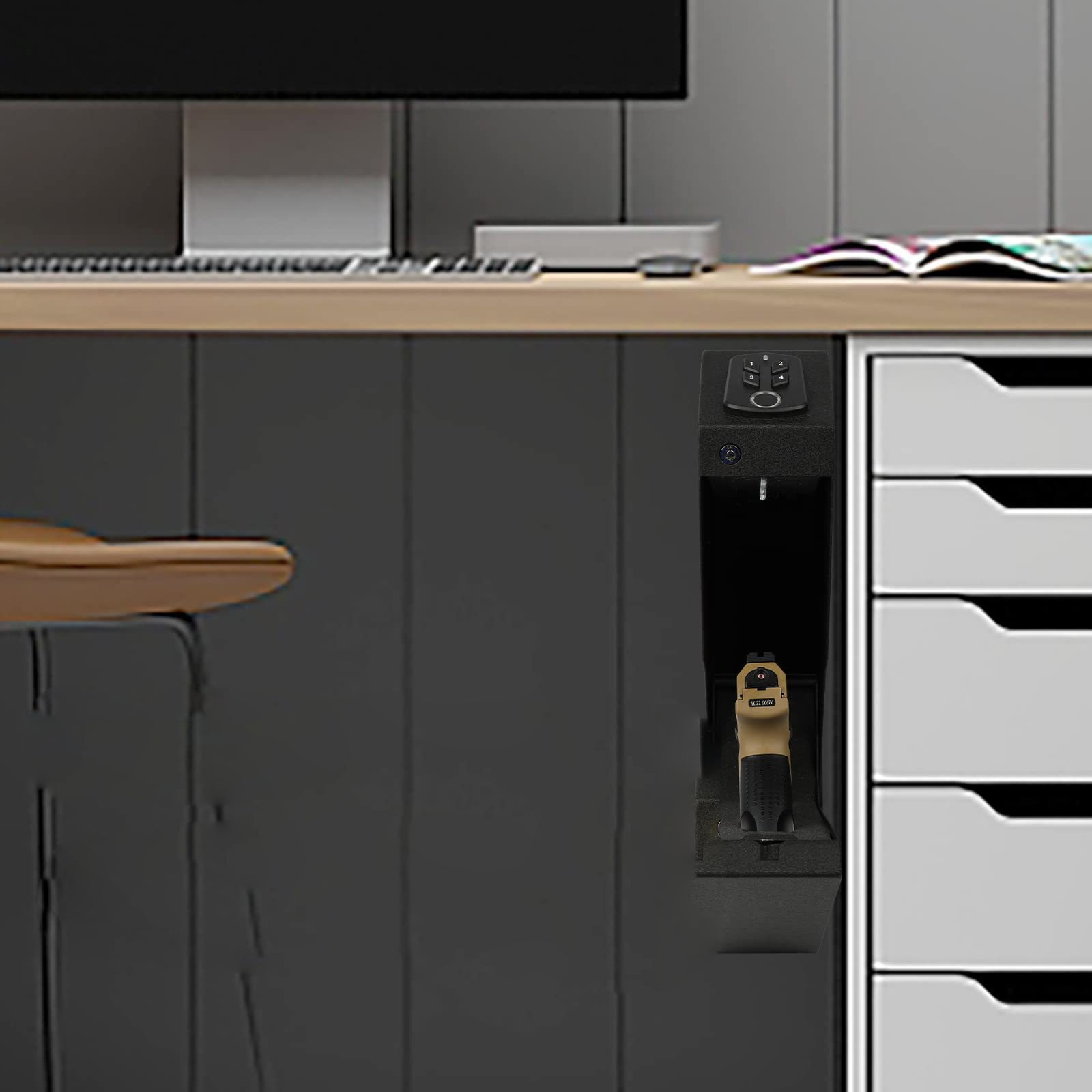 Sejf na pistolet biometryczny na kod kluczyk kantor jubiler szybki dostęp - obrazek 5