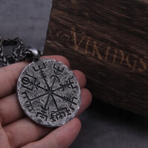 Naszyjnik kompas wikingów vegvísir nordycki 460 - miniatura 5