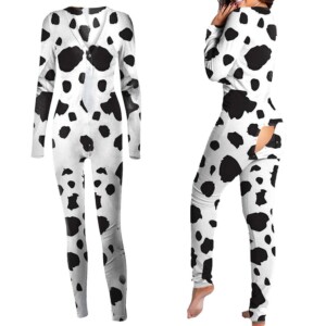 Piżama damska prezent na walentynki dla niej rozpinana dalmatyńczyk l - miniatura 5