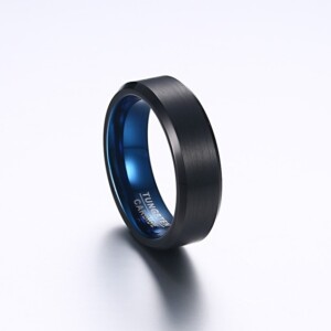 Obrączka pierścionek wolfram biżuteria wolfring czarna eu25 us11 - miniatura 4