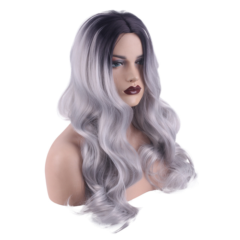 Siwy jasny blond peruka włosy gęste piękne 250w - obrazek 3