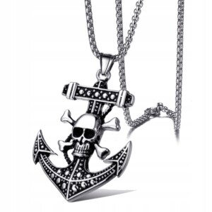 Naszyjnik srebrny łańcuszek kotwica piraci 321