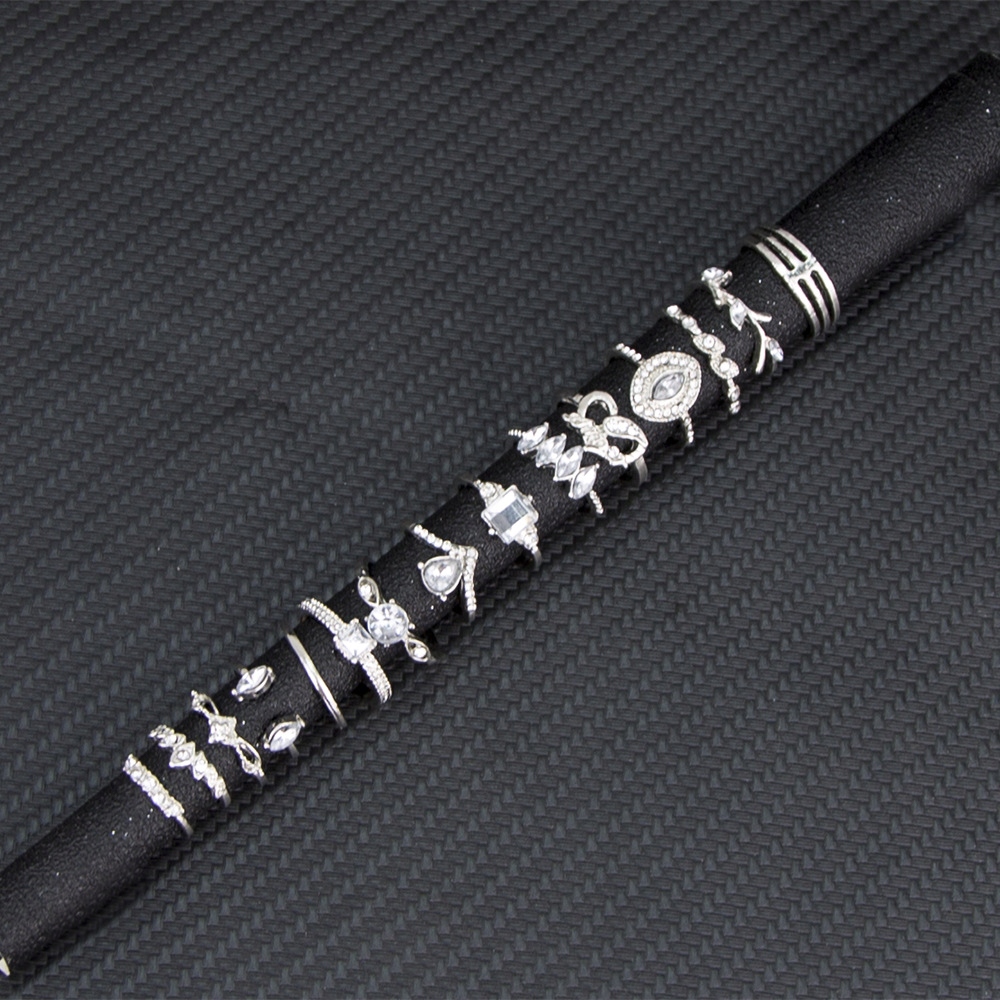 Srebrny zestaw pierścionków retro punk boho 96 - obrazek 5