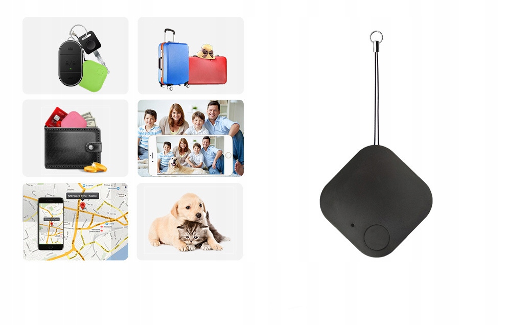 Lokalizator bluetooth kluczy dziecka przedmiotów telefon ios android czarny - obrazek 5