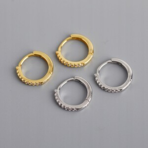 Kolczyki miedziane modne klasyczne k02 srebrne - miniatura 4