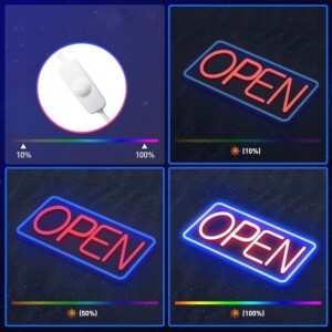 Szyld neon led napis open do sklepu kawiarni lokalu baru usb zawieszki - miniatura 8