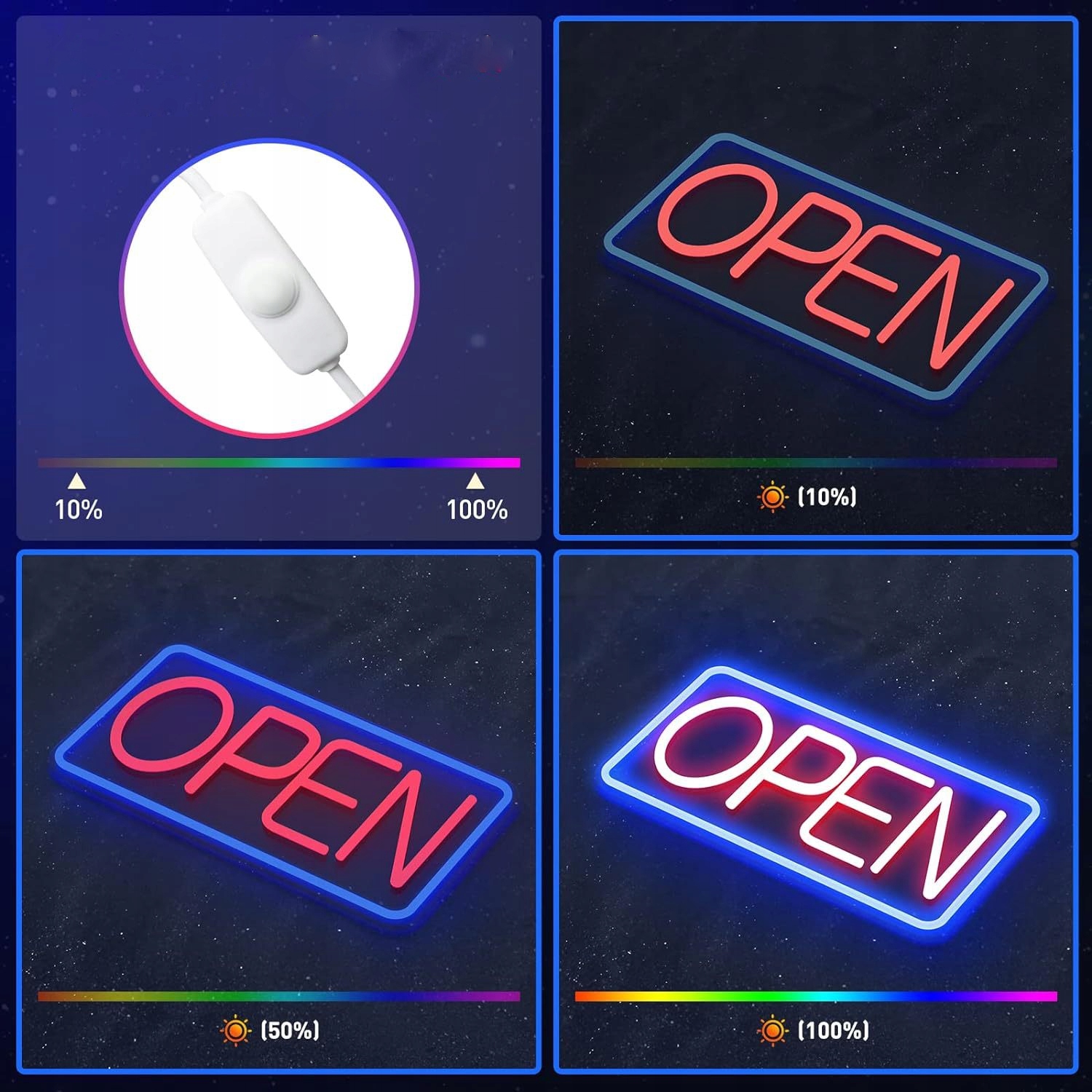 Szyld neon led napis open do sklepu kawiarni lokalu baru usb zawieszki - obrazek 8