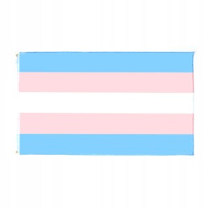 Flaga tęczowa lgbt duża 90x150cm traspłciowość f3 - miniatura 4