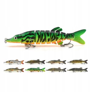 Wobler przynęta wędkarska szczupak sandacz sum łamana 8-segmentów 9cm 7g - miniatura 3