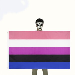 Flaga tęczowa lgbt duża 90x150cm genderfluid f4 - miniatura 3