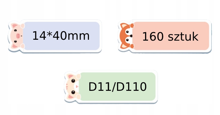 Niimbot etykiety rolka zwierzaki2 14*40mm 160szt