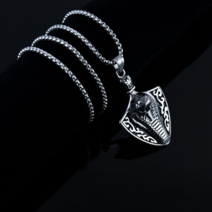 Naszyjnik srebrny stal łańcuszek cobra kobra 371 - miniatura 4