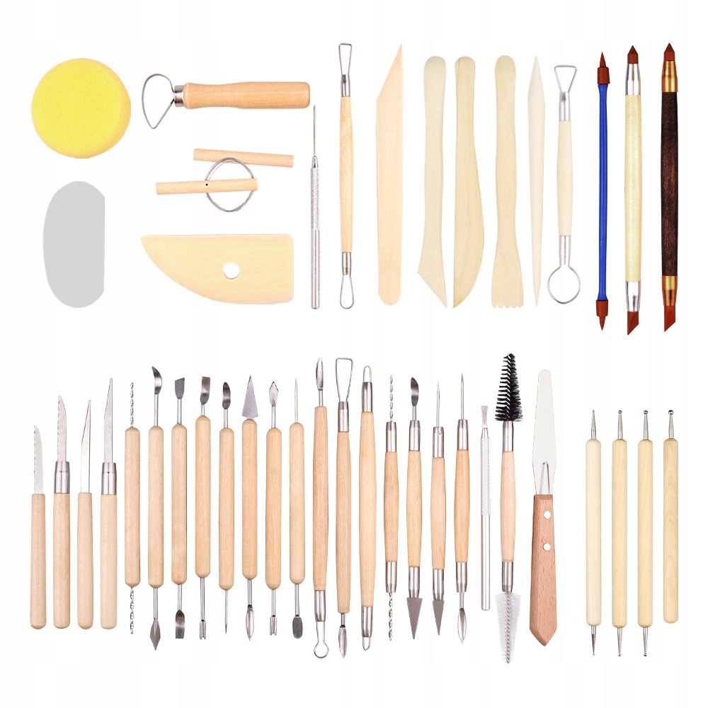 Zestaw narzędzi rzeźbiarskich glina gips 42szt xxl