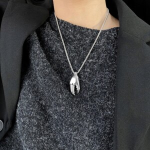 Naszyjnik srebrny łańcuszek szczypce krab 349 - miniatura 2