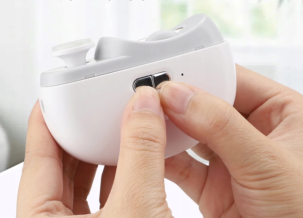 Elektryczny obcinacz do paznokci turystyczny frezarka polerka usb biała - obrazek 10
