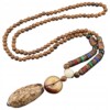 Naszyjnik drewniany nepal buddyjski mala tybetański amulet ręcznie wykonany - miniatura 1